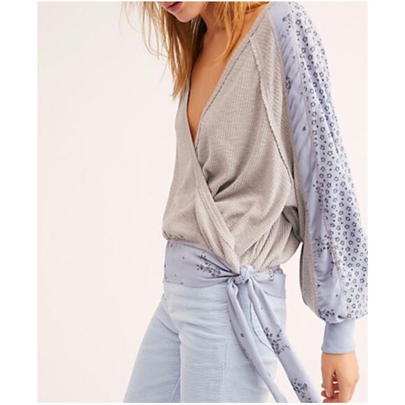 Free People Auxton Thermal Blue Womens XS Bohemian - Picture 1 of 6